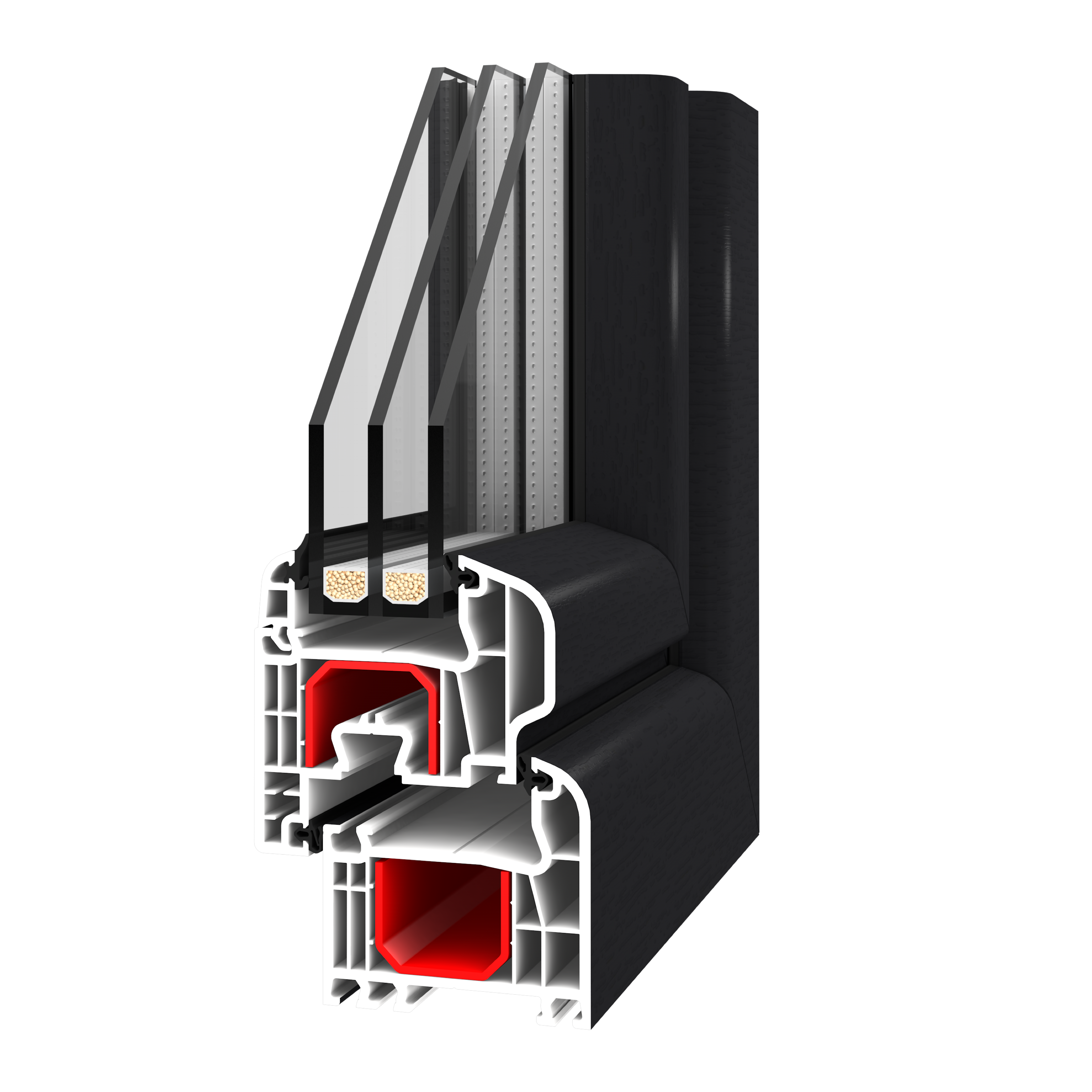 Verglasung Anthrazit